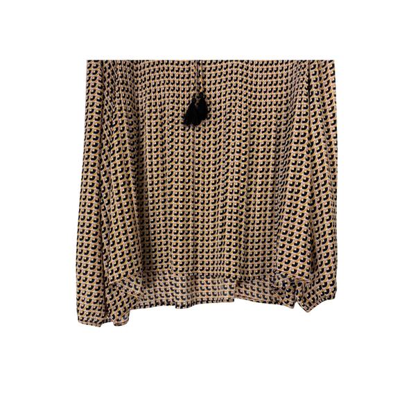 DR2 Daniel Rainn Pink Orange Black Geometric Pattern Flowy Blouse Top Size XXL - Picture 3 of 9